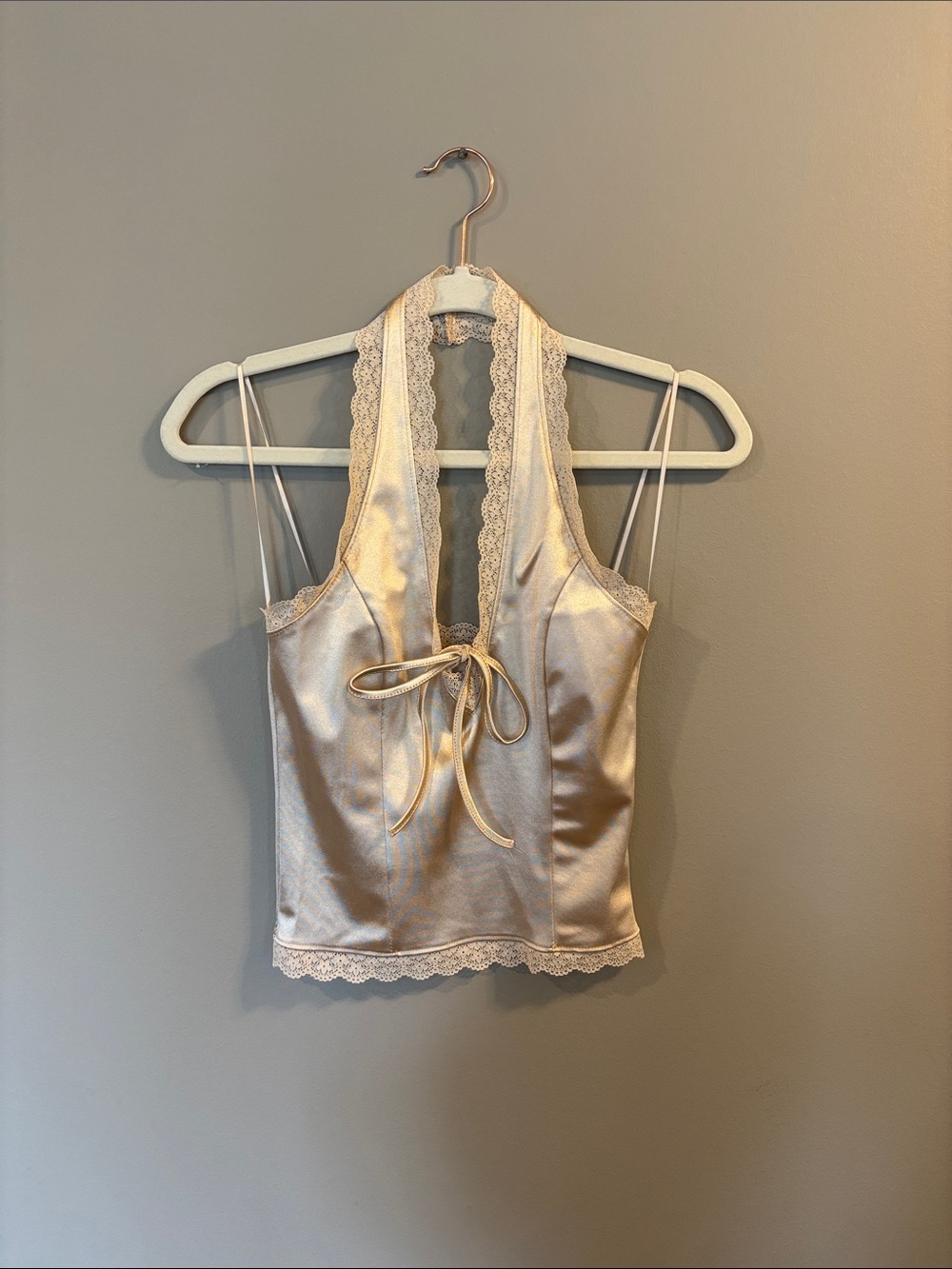 Lace-Trim Halter Top